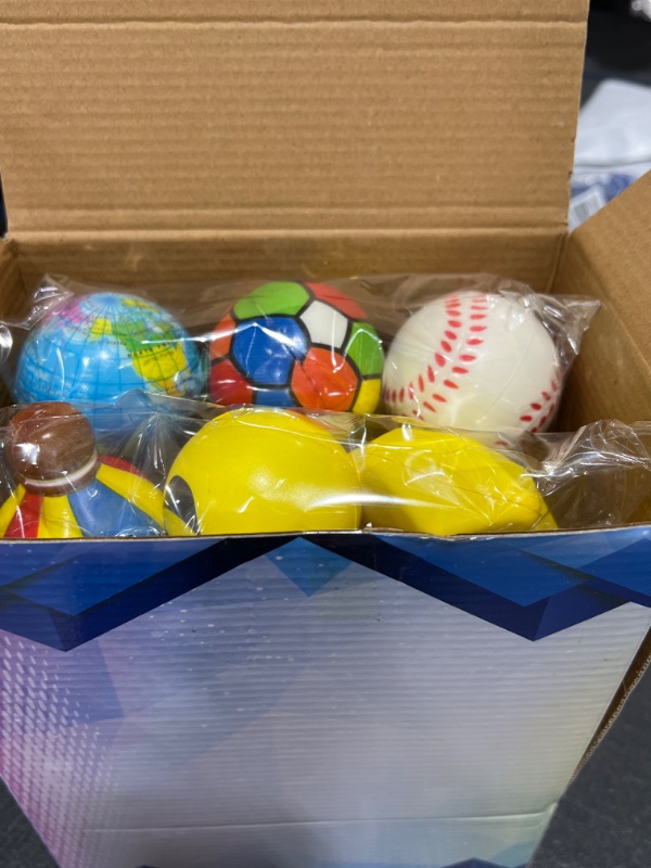 Photo 2 of 24 Stress Balls - Bulk Pack of 2.5" Stress Balls - Treasure Box Classroom Prizes, Party Favors & Sports Balls in Convenient Storage and Carry Bag - Includes 5" Baseball, 5"