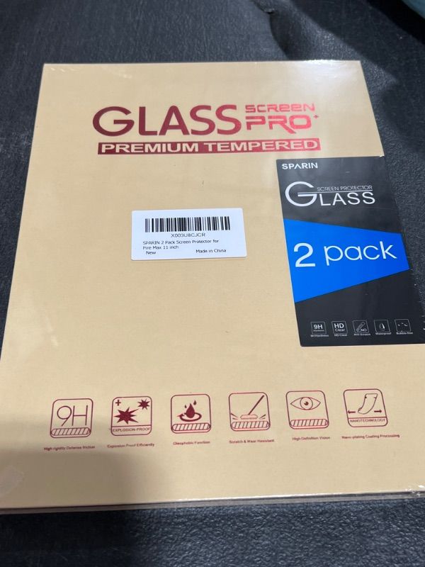 Photo 1 of SPARIN 2 Pack Upgraded Screen Protector for Fire Max 11 Tablet 2023 Released (11 inch), Tempered Glass Film Guard with Camera-hole Cutout, Maximum Coverage