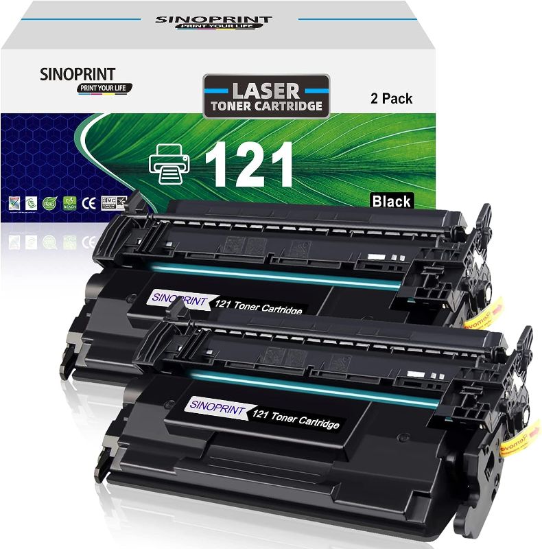 Photo 1 of CRG-121, SINOPRINT Compatible 121 Toner Cartridge Replacement for Canon 121 CRG121 for Canon imageCLASS D1620 D1650 Printers, 3252C001 Toner Cartridge, High Yield 5,000 Pages (Black, 2-Pack)
