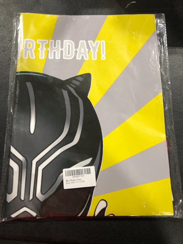 Photo 2 of Black Panther Birthday Supplies Decorations, Superhero Party Games, Pin The Eyes on Black Panther, Large Poster for Black Panther Birthday Party Supplies
