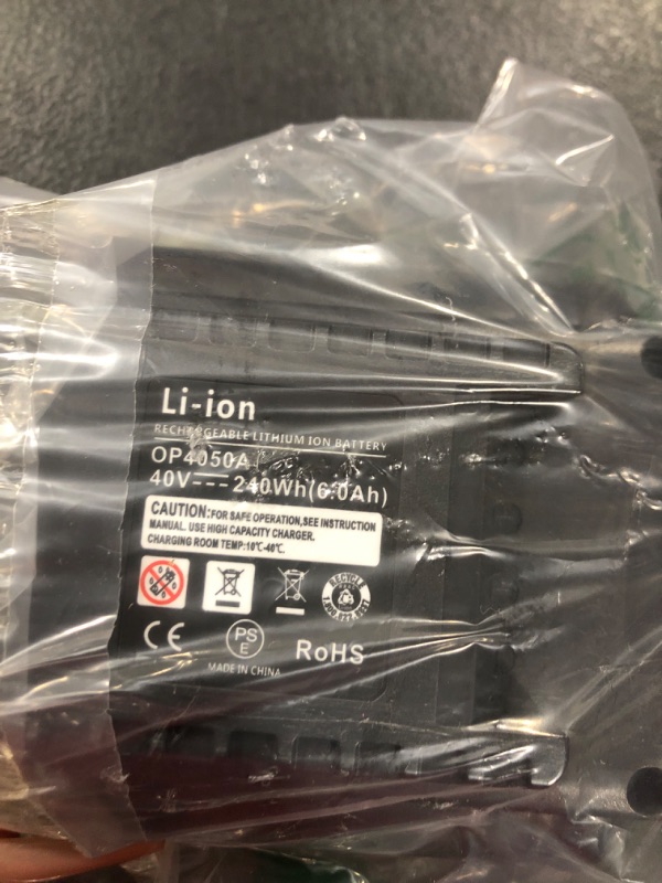 Photo 3 of Lipop 6.0Ah Replacement Lithium Battery for Ryobi 40v Battery OP4040 OP4050A Compatible with 40v Ryobi Battery OP40601 OP40201 OP4026 OP4030 OP4060 RY40200 RY40403 40-Volt Power Tools---unable to test