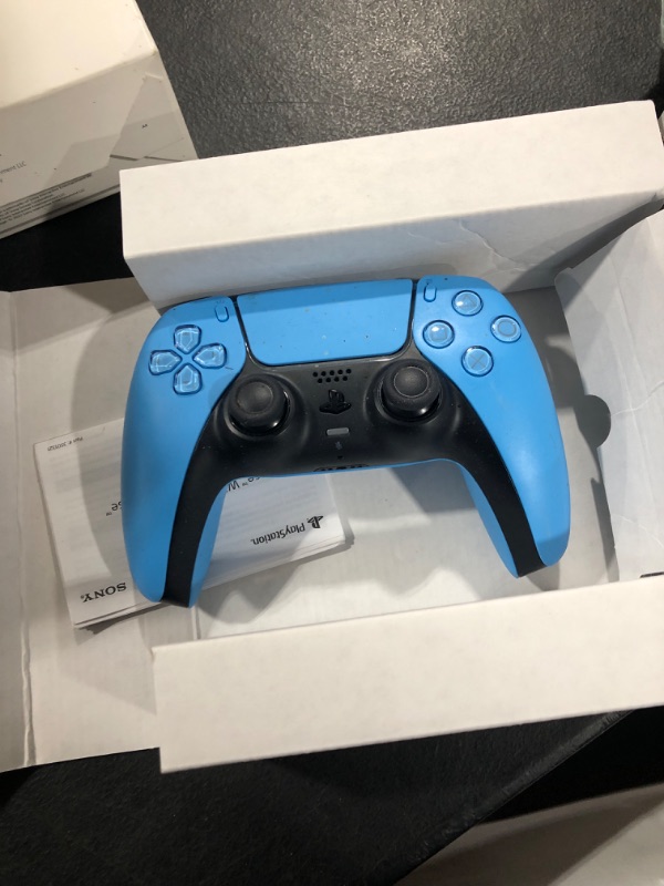 Photo 2 of Sony PS5CONDTRBLU PlayStation 5 DualSense Wireless Controller - Starlight Blue---used, had dirt marks, unable to test, sold as is 