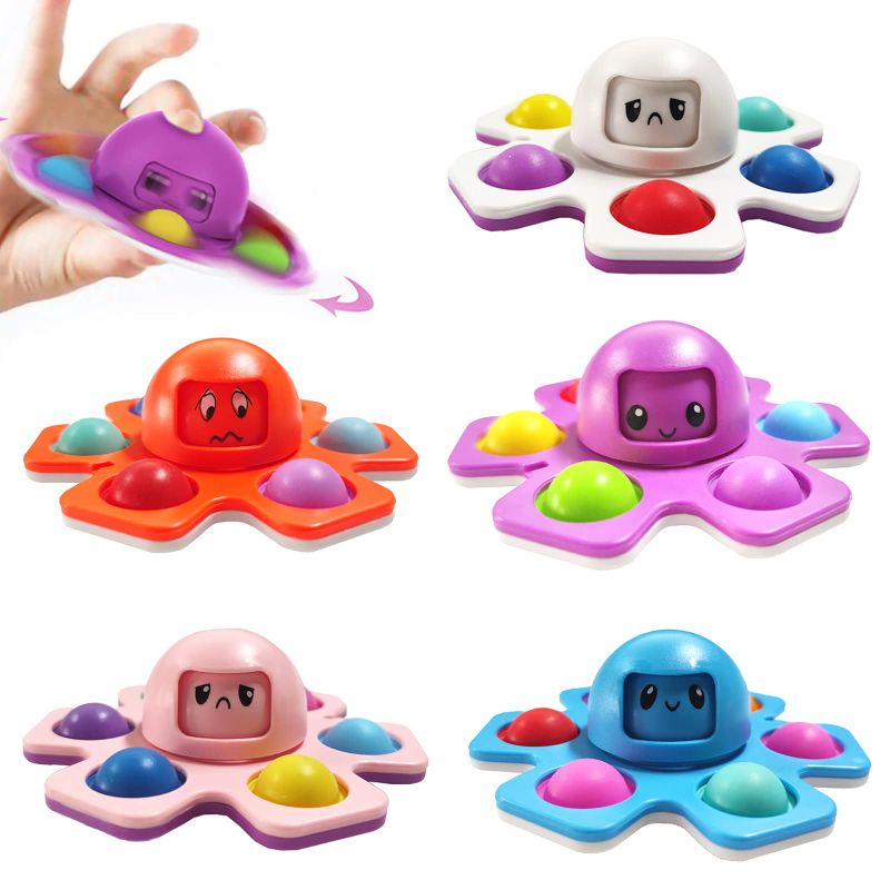 Photo 1 of 5pc Fidget Face Relief Toy,Fidget Spinner Dimple Popper Sensory Toy,Fidget Toy Cheap for Kids Adults,Special Fidjetoy Toy for School