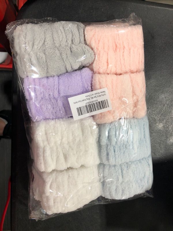 Photo 1 of 16 PCS Wrist Bands, Face Washing Wristbands Microfiber, Sweat Bands for Wrists, Women Girls SPA Wrist Towels Face Wash Wristbands Prevent Liquids from Sliding Down Your Arms