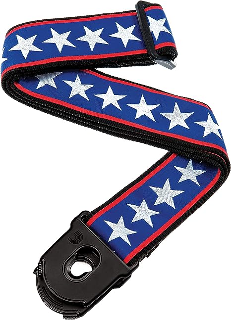 Photo 1 of D'Addario Accessories Locking Guitar Strap - Guitar Accessories - Electric Guitar Strap, Acoustic Guitar Strap, Acoustic Electric Guitar Strap & Bass Guitar Strap - Stars & Stripes