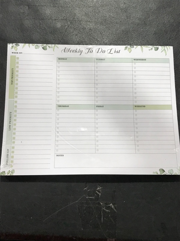 Photo 2 of Weekly TO DO List Notepad, Undated 52 Page Weekly Task Planner Pad with Checklist Tear Off-Leaves