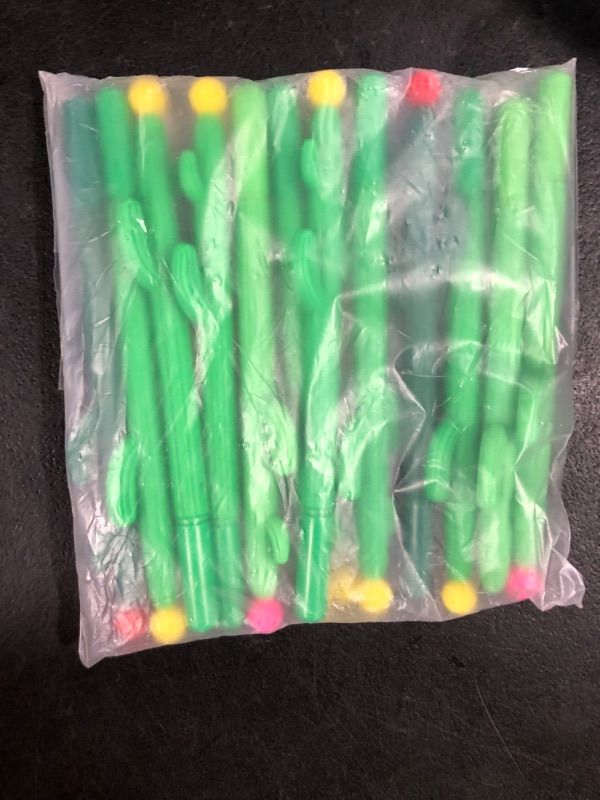Photo 1 of Halloluck 12 Pack Cactus Shaped Ballpoint Black 0.5mm Gel Ink Rollerball Pen for School Home Office