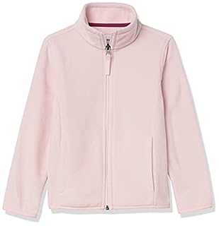 Photo 1 of Amazon Essentials Girls' Kids Polar Fleece Full-Zip Mock Jackets, Light Pink, Large