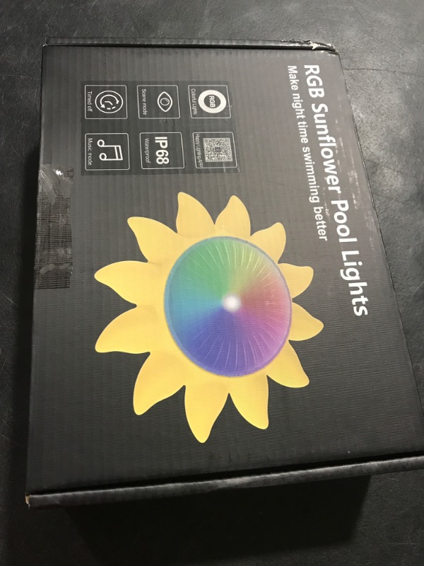 Photo 3 of SIPOCEL LED Pool Lights with APP Control, Dimmable Submersible, Music Sync Color Changing, IP68 Waterproof for Above Ground & Inground Pools ?Sunflower-Shaped?