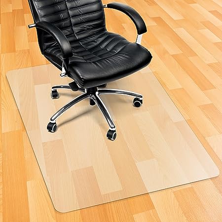 Photo 1 of Kuyal Chair Mat for Hardwood Floor,46 x 46 inches Rectangle Desk Durable Wood/Tile Protection Mat for Rolling Chairs, Non-Studded Bottom, 2.1mm Thickness
