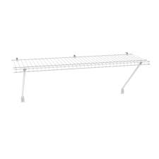 Photo 1 of 36 in. W to 36.82 in. W x 12 in. White Fixed Mount Shelf Kit Adjustable Wire Closet System
