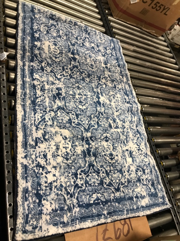 Photo 1 of 30" x 96" runner rug -- color blue 