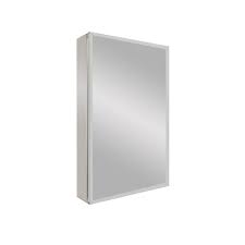 Photo 1 of 15 in. W x 26 in. H Rectangular Silver Aluminum Recessed/Surface Mount Soft Close Medicine Cabinet with Mirror
