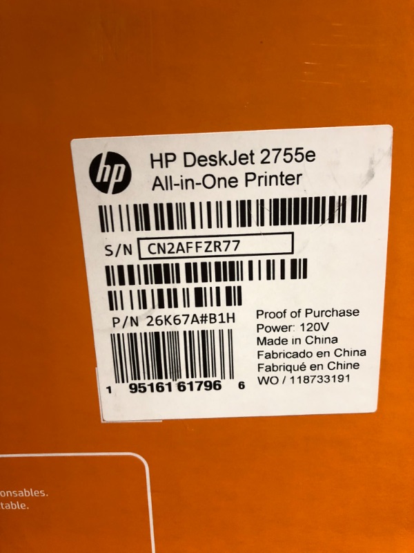 Photo 3 of HP DeskJet 2755e Wireless Color All-in-One Printer 