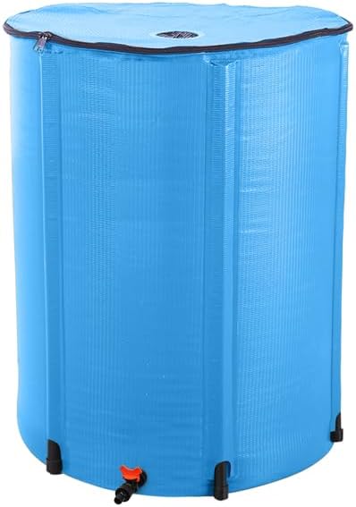 Photo 1 of 100 Gallon Folding PVC Rain Water Collector Barrel - Blue Garden Storage Tank with Spigot (STOCK PHOTO FOR REFERENCE ONLY) 