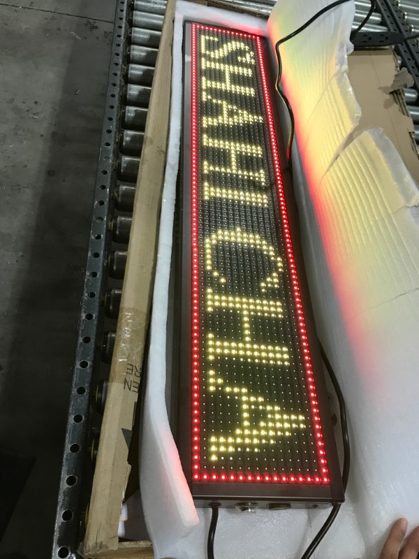Photo 1 of LED display with WiFi+USB, P10 RGB color sign 40" x 8" with high resolution and new SMD technology. Perfect solution for advertising