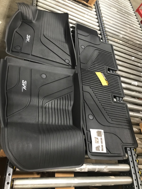 Photo 1 of 3W Floor Mats Compatible for Tesla Model 3 (2021-2023) TPE All Weather Custom Fit Floor Liner 1st and 2nd Row Full Set Car Liners - Black