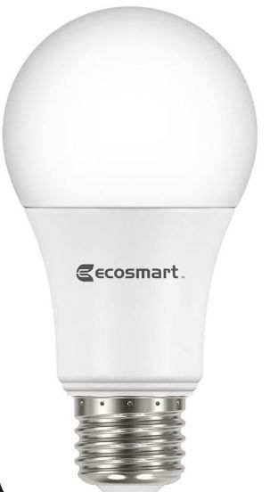 Photo 1 of Ecosmart 2-Pack A19 - 60 Watt Equivalent Daylight (5000K) LED Light Bulb
