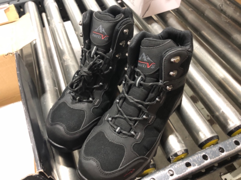 Photo 2 of NORTIV 8 Waterproof Steel Toe Boots for Men Slip Resistant Safety Industrial Boots waterproof 10 Black