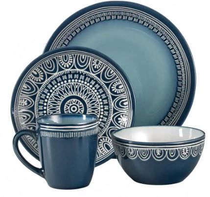 Photo 1 of 16 pc Casual Porcelain Dinnerware set (Service for 4)
