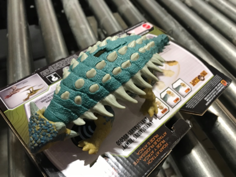 Photo 2 of Mattel Jurassic World Toys Camp Cretaceous Roar Attack Ankylosaurus Bumpy Dinosaur Action Figure, Toy Gift with Strike Feature and Sounds