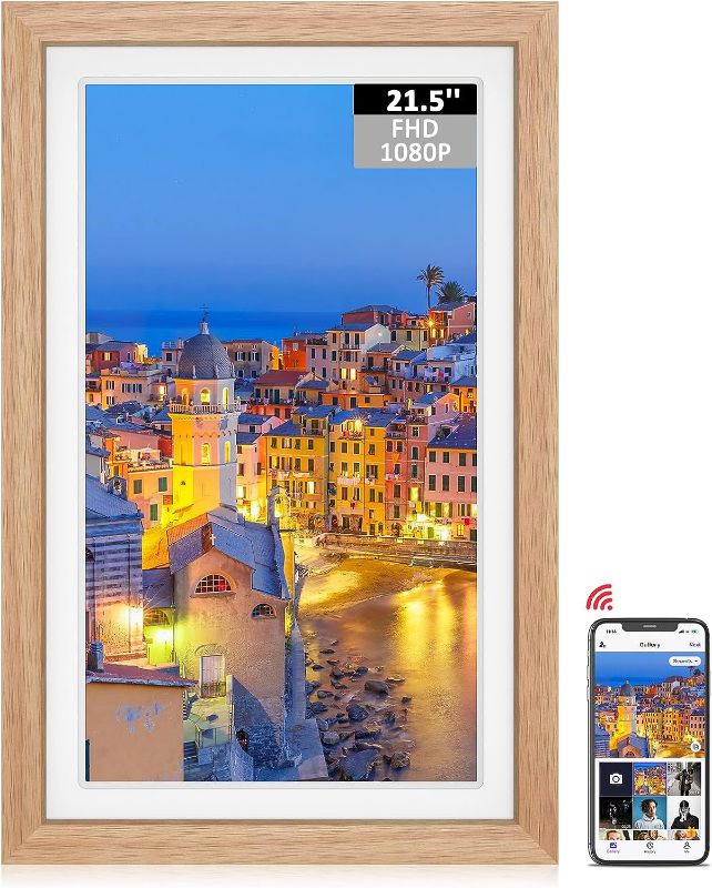 Photo 1 of Digital Picture Frame 21.5 Inch Large Digital Photo Frame with 1920*1080 IPS FHD Non-Touch Screen, Humblestead 32GB WiFi Smart Frame with Swivel Mount Share Photos and Videos Instantly via AiMOR App 21.5 Inch Non-TouchScreen