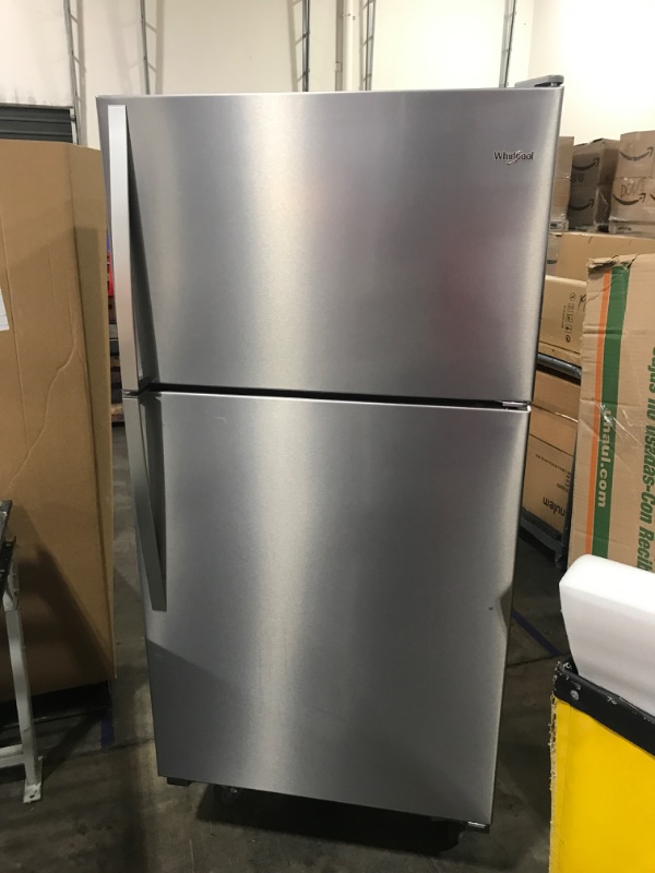Photo 2 of Whirlpool - 20.5 Cu. Ft. Top-Freezer Refrigerator - Stainless Steel
