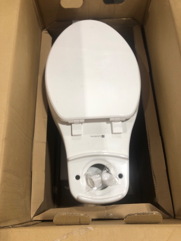 Photo 3 of 2-piece 1.1 GPF/1.6 GPF High Efficiency Dual Flush Complete Elongated Toilet in White, Seat Included
