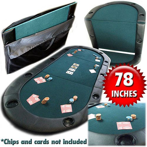 Photo 1 of (USED/Minor Damage)Texas Holdem Poker Folding Tabletop with Cupholders
