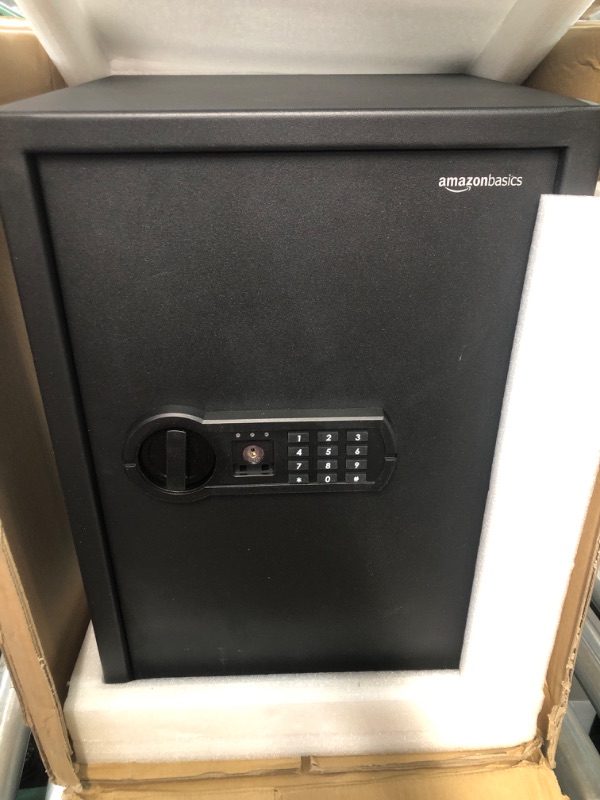 Photo 2 of (MISSING KEYS) Amazon Basics Steel Home Security Safe with Programmable Keypad - 1.8 Cubic Feet, 13.8 x 13 x 19.7 Inches, Black