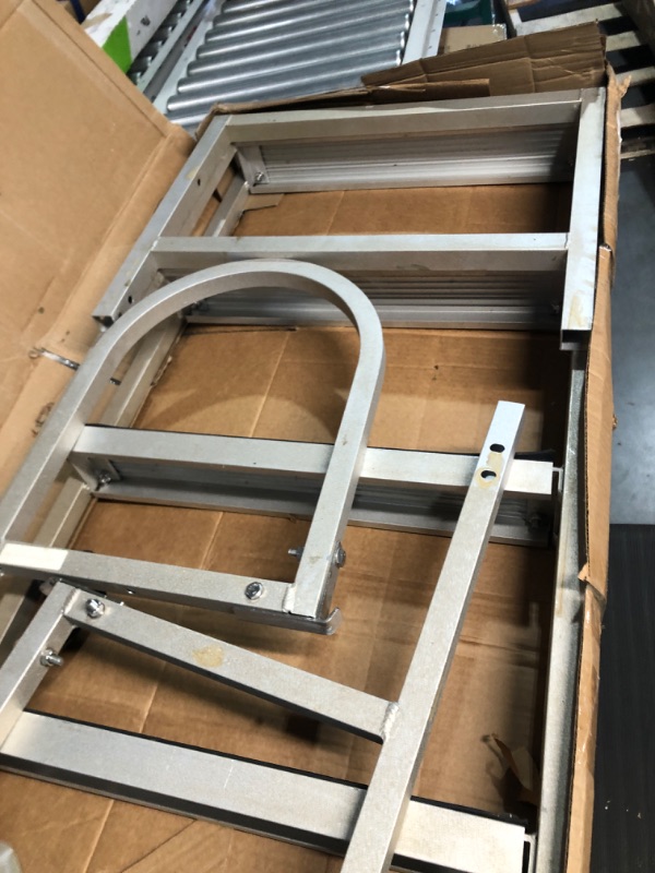 Photo 1 of VEVOR Retractable Dock Ladder 5 Steps, Aluminum Sliding Pontoon Boat Ladder with 48"-60" Adjustable Height, 4" Wide Step & Nonslip Rubber Mat, Swim Step Ladder for Boat/Lake/Pool/Marine Boarding Retractable-5 Step