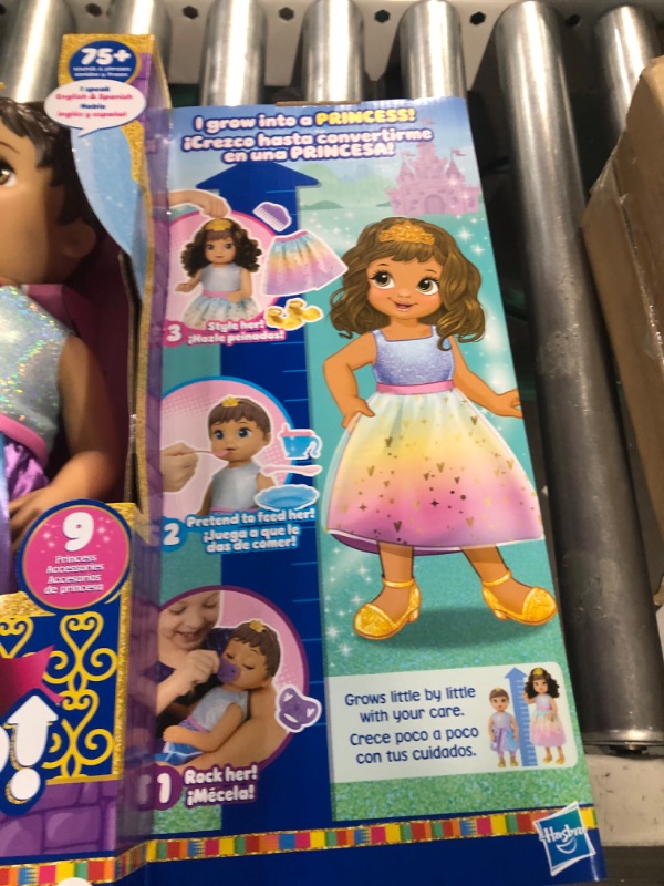 Photo 2 of Baby Alive Princess Ellie Grows Up! Brown Hair Doll, Interactive Baby Doll with Accessories, Talking Baby Dolls, Toys for 3 Year Old Girls and Boys and Up, 18-Inch