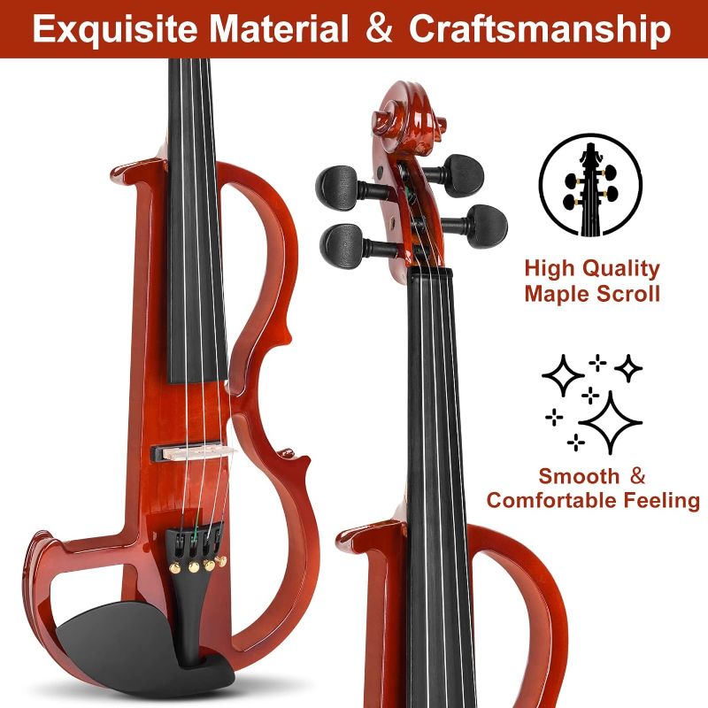 Photo 1 of **PARTS ONLY** **SEE CLERK NOTES** Vangoa Electric Violin, 3/4 Silent Electric Violin Kit                                                