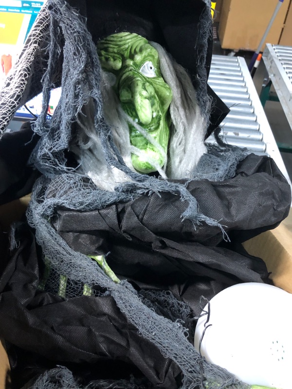 Photo 4 of ***DOES NOT WORK****
Haunted Hill Farm 78-in. Wicked Witch Prop with LED Crystal Ball | Indoor or Outdoor Halloween Decoration | Battery-Operated | HHWITCH-1FLS 78" Witch with Crystal Ball