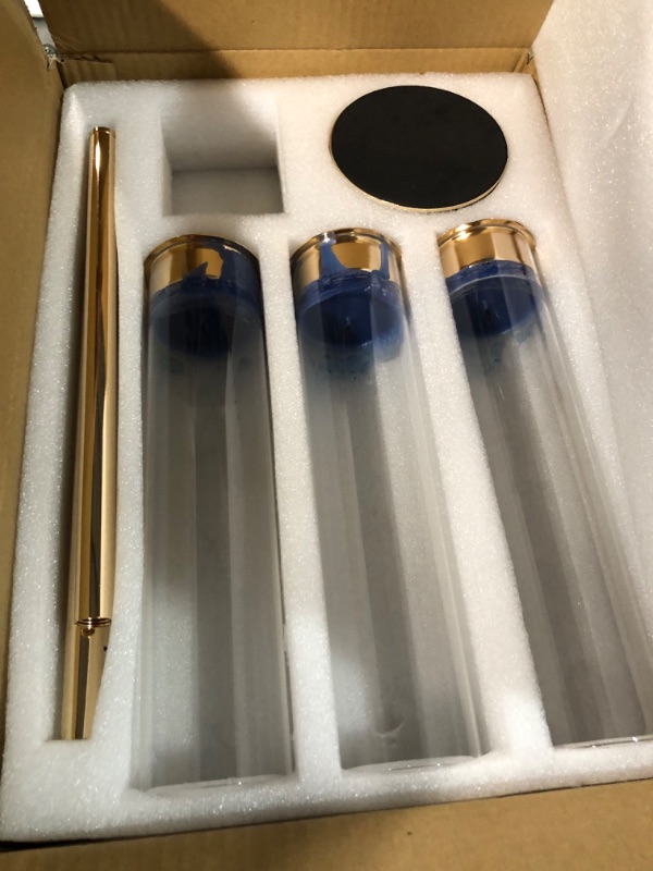 Photo 2 of ***SEE NOTES*** Inweder Gold Candle Holders for Candlesticks - Taper Candle Holders with Removable Glass, Tall Brass Candlestick Holders, Candle Stand Candle Sticks Long Holder for Table Centerpiece, Home, 3Pcs Gold 1 Set(3 Pcs)