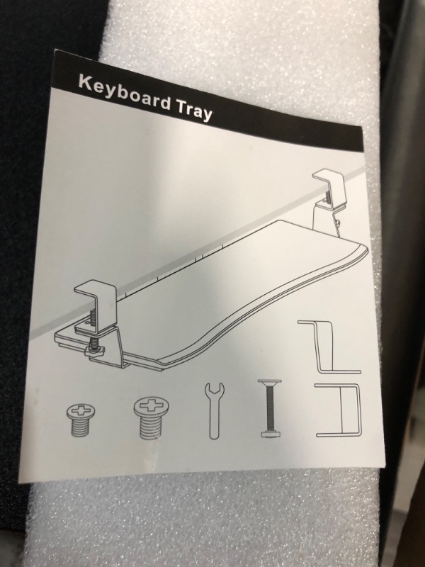 Photo 3 of LETIANPAI Keyboard Tray Under Desk,Pull Out Keyboard & Mouse Tray with Heavy-Duty C Clamp Mount,27(32 Including Clamps)x11.8 in Slide Out Platform Computer Drawer,Suitable for home work or office work