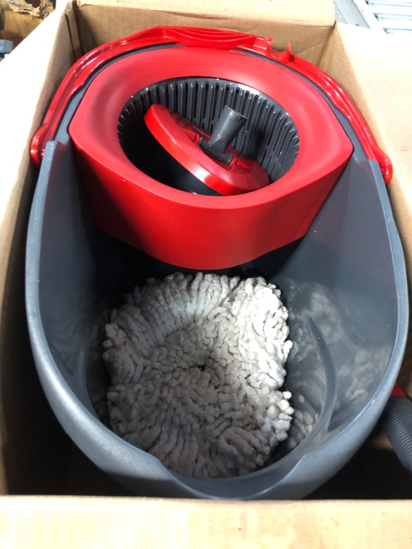 Photo 2 of ***SEE NOTES*** O-Cedar EasyWring Microfiber Spin Mop, Bucket Floor Cleaning System, Red, Gray Spin Mop & Bucket