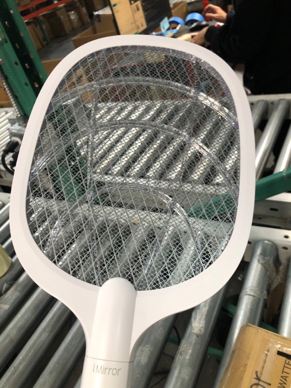 Photo 3 of ***USED - MISSING CORD AND BASE***
imirror Bug Zapper Racket, 2 in 1 Rechargeable Electric Fly Swatter, 1200mAH