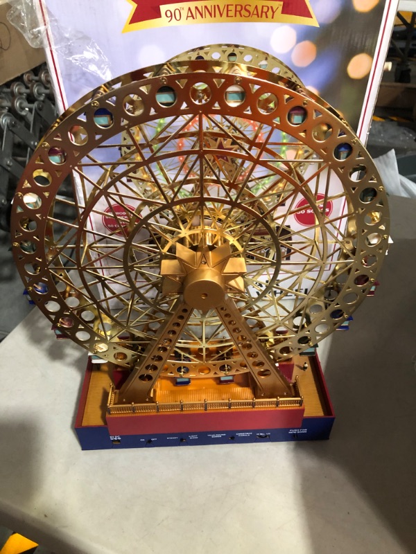 Photo 4 of **POWERS ON** Mr. Christmas World's Fair Grand Ferris Wheel 15 Inch, Gold **LOOKS NEW**