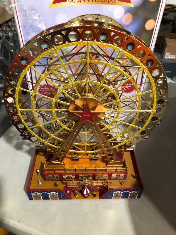 Photo 3 of **POWERS ON** Mr. Christmas World's Fair Grand Ferris Wheel 15 Inch, Gold **LOOKS NEW**