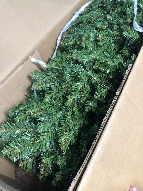 Photo 2 of **USED - SEE CLERK NOTES** National Tree Company Pre-Lit Artificial Full Christmas Tree Green, Dunhill Fir -White Lights, Includes Stand, 7.5 Feet