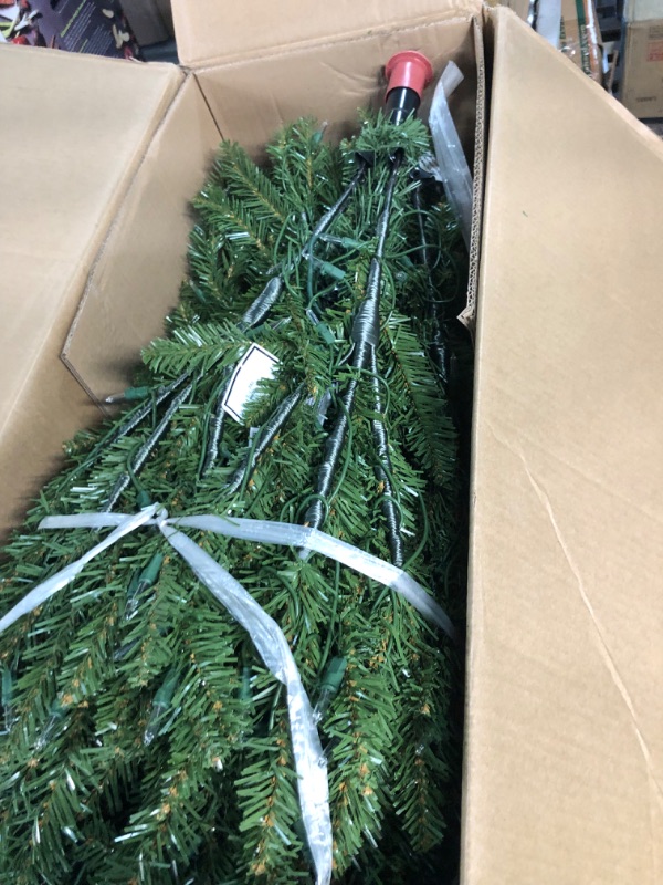 Photo 3 of **USED - SEE CLERK NOTES** National Tree Company Pre-Lit Artificial Full Christmas Tree Green, Dunhill Fir -White Lights, Includes Stand, 7.5 Feet