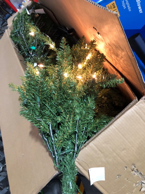 Photo 4 of **USED - SEE CLERK NOTES** National Tree Company Pre-Lit Artificial Full Christmas Tree Green, Dunhill Fir -White Lights, Includes Stand, 7.5 Feet