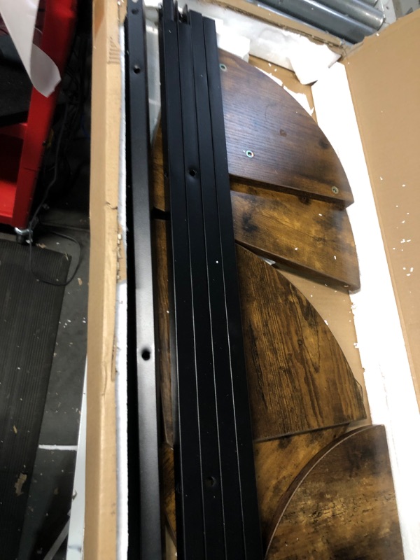 Photo 1 of Pshelfy 5-Tier Corner Shelf, Rustic Corner Bookshelf Bookcase Multipurpose Corner Ladder Shelf Plant Stand for Living Room, Kitchen, Home Office Small Space (Brown) Rustic Brown