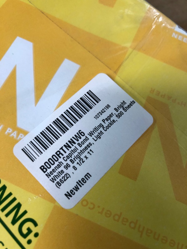 Photo 3 of **non refundable***
Neenah CAPITOL BOND Inkjet, Laser Bond Paper - 30% Recycled Letter - 8 1/2" x 11" - 24 lb Basis Weight - Light Cockle - 500 / Ream - White
