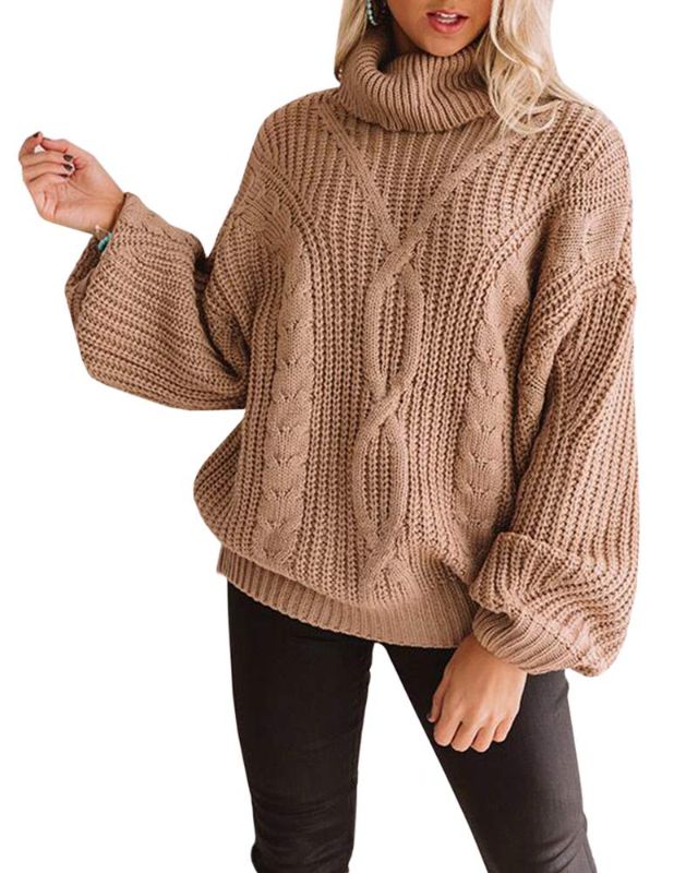 Photo 1 of **NON REFUNDABLE****
Womens Cable Knit Turtleneck Pullover Sweaters Plus Size Long Sleeve Casual Knitted Outerwear Tops X-Large Khaki