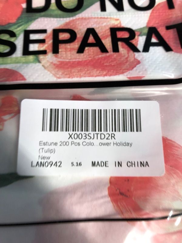 Photo 1 of **non refundable***
Estune 200 Pcs Tulip Guest Napkins Decorative Hand Towels 2 Ply Disposable Paper Colorful Floral Watercolor Tulips Napkins for Flower Garden Bathroom Toilet Powder Room Holiday Dinner Party Towel