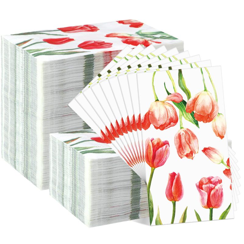 Photo 1 of **non refundable***
Estune 200 Pcs Tulip Guest Napkins Decorative Hand Towels 2 Ply Disposable Paper Colorful Floral Watercolor Tulips Napkins for Flower Garden Bathroom Toilet Powder Room Holiday Dinner Party Towel