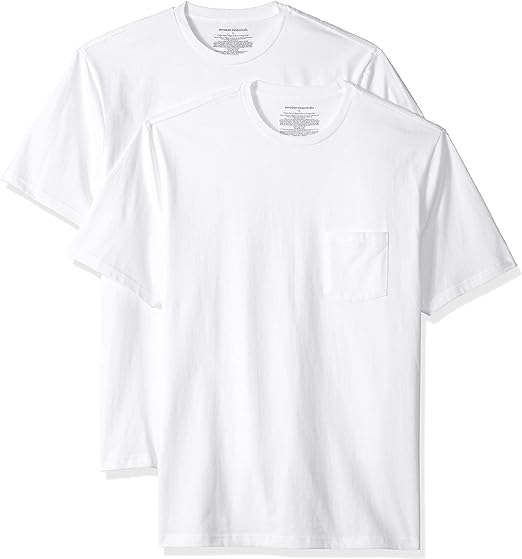 Photo 5 of **non refundable***
Amazon Essentials Men's Regular-Fit Short-Sleeve Crewneck Pocket T-Shirt, Pack of 2 Large White