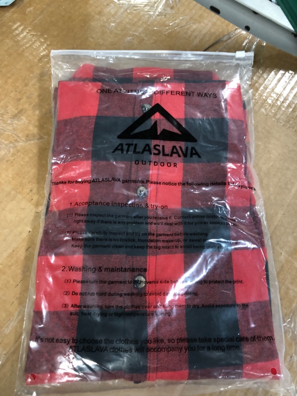 Photo 4 of **non refundable***
ATLASLAVA Women's Classic Plaid Shirt Button Down Business Flannel Blouse Oversized Shirts Long Sleeve Tops Medium Red and Black